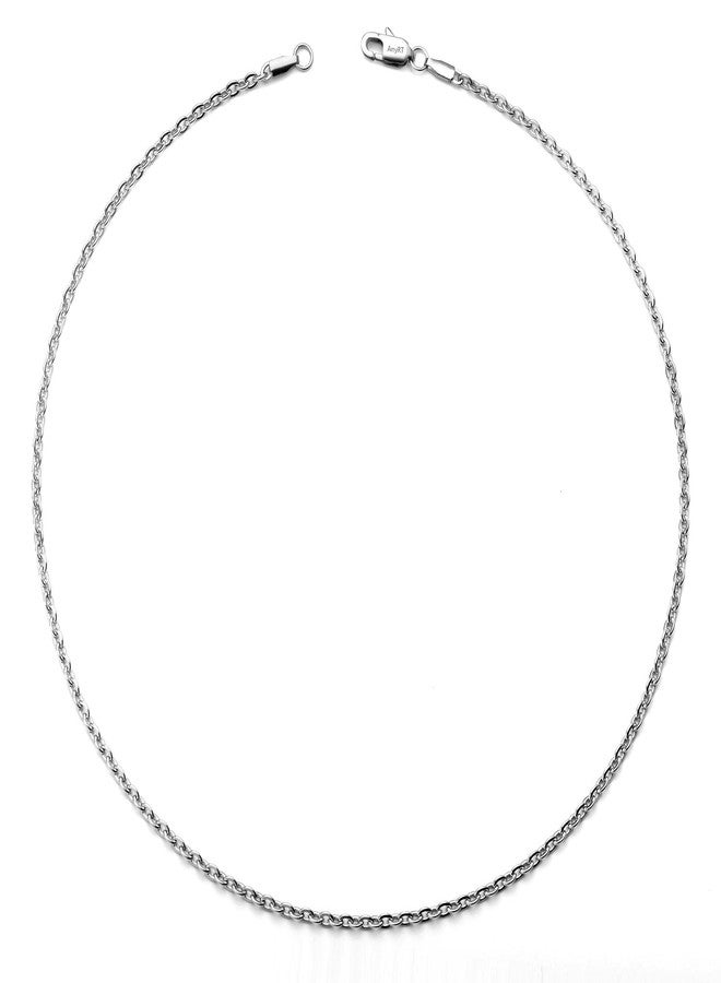 AmyRT Jewelry 3mm Titanium Steel Cable Chain Silver Necklaces for Women 18 in - Image 4